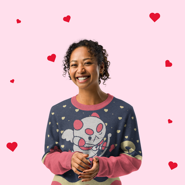 Cupid Puppycat Knitted Valentine's Day Sweater